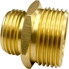 3/4″ GHT Male x 1″ NPT Male Connector, Brass Garden Hose Fitting, Adapter, Indus