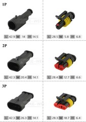 1 2 3 4 5 6 Pin/Way AMP Superseal Waterproof Electrical Connector Plug Kits