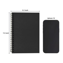 DSTELIN Blank Spiral Notebook, 3-Pack, Soft Cover, Sketch book, 100 black