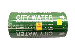 Brady 41522 Pipe Marker, City Water, Green – 30 Label Roll, Grainger 9LET2