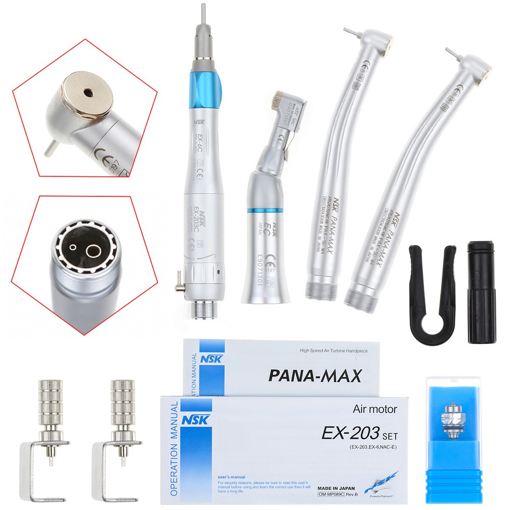 NSK Type Dental PANA MAX High Speed Wrench Handpiece+Low Speed EX203C+A Bearing