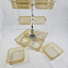Vintage 3 Tier Rotating Organizer Lazy Susan Style Acrylic Steel Retro MCM