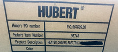 Hubert 95748 Aluminum Rectangular 700W Electric Magnetic Chafer Heating Plate