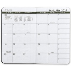 2026 & 2027 At-A-Glance 70-024G 2-Year Recycled Monthly Planner, 3-1/2 x 6-1/8″