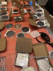 8 Vintage 1980’s 4” Circuit Wafers / All Different
