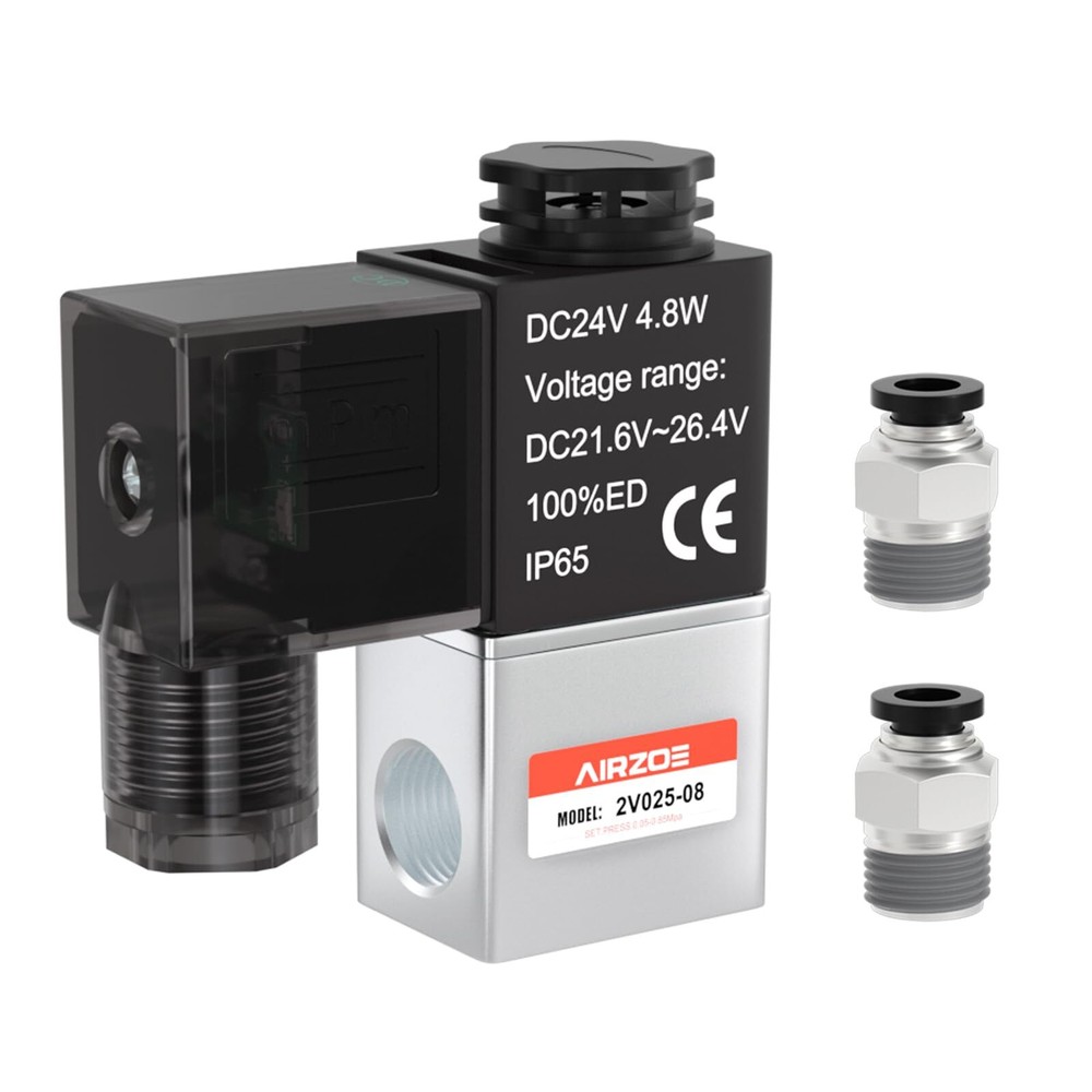 1/4″NPT DC24V Solenoid Valve2 Way Normally Closed Electric Solenoid ValveJunc…