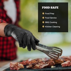 Heavy Duty Black Nitrile Gloves, 6 Mil, Fully Textured, Mechanic Disposable G…
