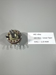 NOS Allen-Bradley TYPE J 200 Ohm Linear Taper Potentiometer USA #42