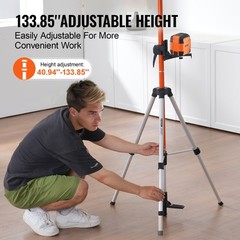 VEVOR Laser Level Tripod 1/4″-20 & 5/8″-11 Thread 40.94-133.85 in Height Adjust