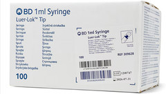 BD Disposable 1ml Syringe NO Needle Luer-Lok Tip 309628 BX/100