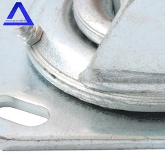 4″ Side Brake Polyurethane Plate Casters, 3200 Pounds, Silver + Qrange, 4 Pieces