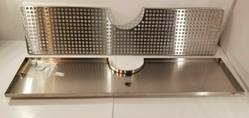 NEW Micro Matic 34″DP-MET-T-34-Z Stainless Surface Mount Drain Tray with Drain