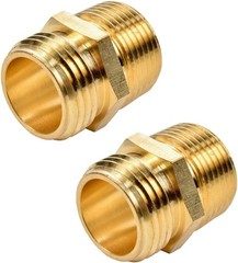 2 Pack 3/4 in GHT to 3/4 in NPT Male Brass Garden Hose Adapter Connector