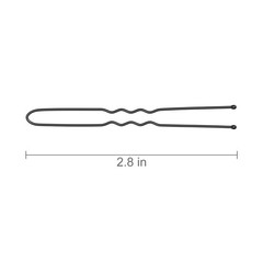 2.8 Inch U Shaped Hair Pins for Women Girls, 1 Count (Pack of 100), Black
