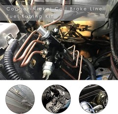 25 Ft. 3/16 OD Copper Nickel Brake Line Tubing Coil and Fitting Kit, 25 Ft of 3/