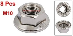 M10 X 1.25Mm Pitch Metric Fine Pitch 304 Stainless Steel Hexagonal Flange Nuts