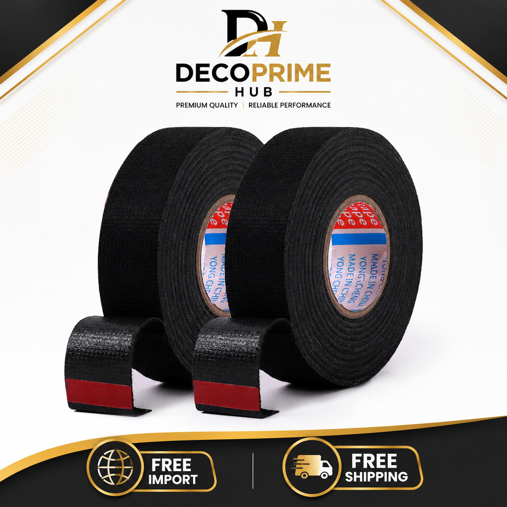 2 Roll 15mm Automotive Wire Harness Cloth Tape Heat Resistant Noise Dampening