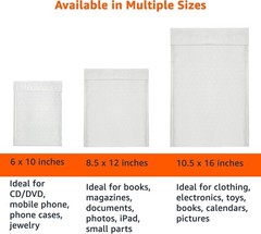 6×10 Poly Bubble Padded Envelopes Mailers White/Gray Self-Seal 50+ Bulk Discount