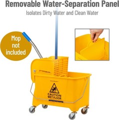 Ergonomic 5.5 Gallon Mop Bucket with Wheels—Ultimate Compact Cleaning Solution