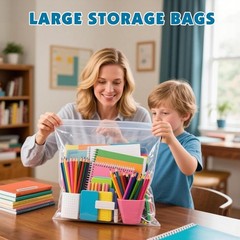 40 Pack Large 3 Gallon Storage Bags with Zipper Top, 16 x 18 inch Zipper Bags…