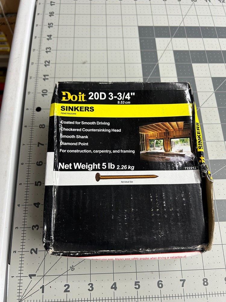 5 LB Pounds DO IT BEST 20D 3-3/4” Coated Sinker Smooth Shank Diamond Point Nails