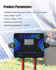 DC12-36V Low Voltage Protector, Digital Disconnect Switch, Over-Discharge Cutoff