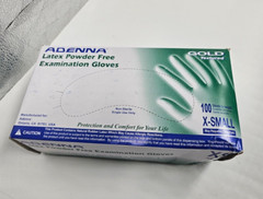(QTY 100) Adenna Gold 6 mil Powder-Free Latex Glove White GLD260 X-Small