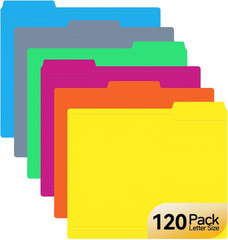 120 Pack Colored File Folders, 1/3 Cut Tab Letter Size 8.5″ x 11″ Manila Folders