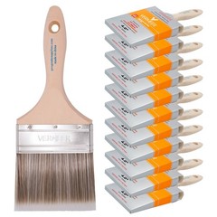12-Pack – 4″ Flat Brushes for All Latex and Oil Paints & Stains