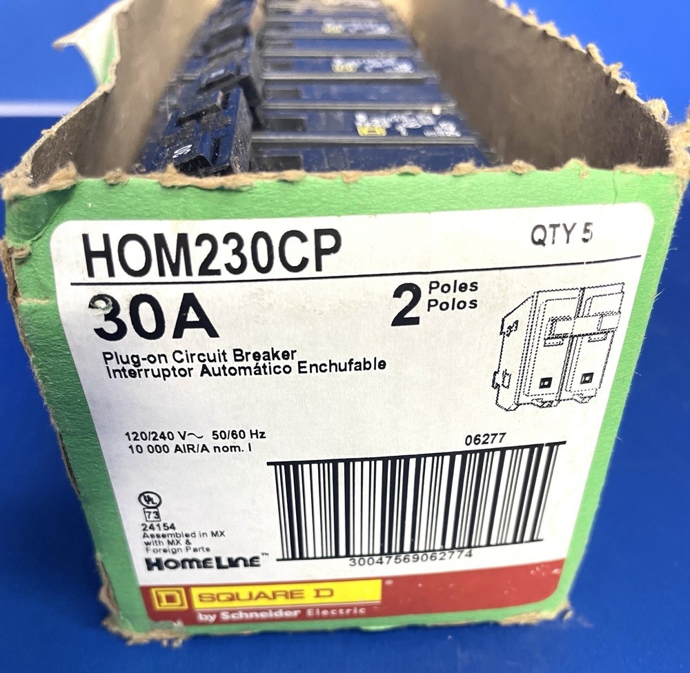 Square D HOM230 (5 PACK) 30 Amp 2P Circuit Breaker 120/240V Lot Of 5 NEW IN BOX