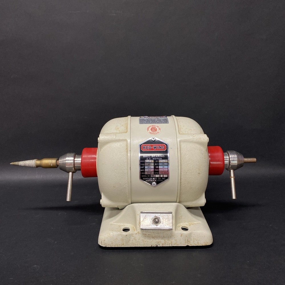 Handler Red Wing Polishing Lathe Model 26A Tested USA 1/4 HP 1725/3450 Rpm Z13
