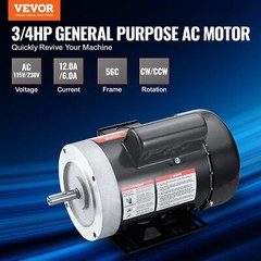 0.75HP Electric Motor AC 115V/230V 56C Frame Air Compressor Motor Single Phase