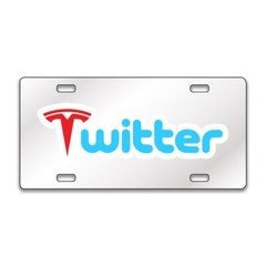 TESLA TWITTER FUNNY Chrome or Black Acrylic Standard License Plate CUSTOM LP0241