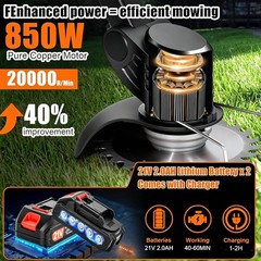 Cordless Weed Wacker 21V Stringless Weed Wacker Battery Powered Lightweight 3…