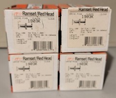 4 Boxes of 100 RAMSET 1903K – 1/2″ CONCRETE DRIVE PINS Red Head POWDER FASTENERS
