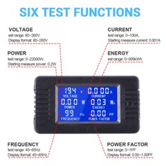 100A LCD Digital Display Ammeter AC Current Voltage Voltmeter Energy Panel Meter