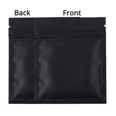 Multiple Sizes Double-Sided Matte Black Foil Mylar Flat Zip Lock Pouch Bag B01