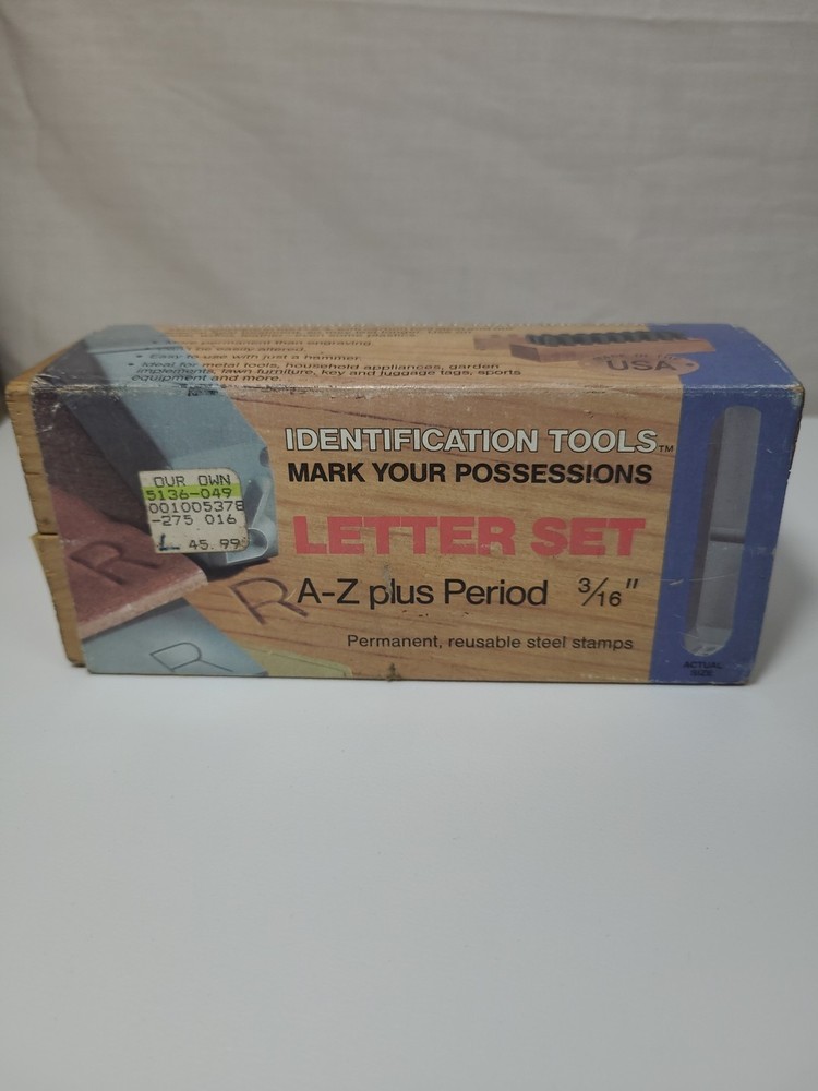 Young Bros Steel Stamp Letters 3/16″ Original Wood Case and Box Sleeve