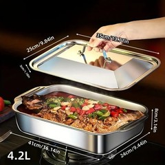 2PCS Stainless Steel Baking Pan with Lid Cake Pans with Covers Bakeware Baking