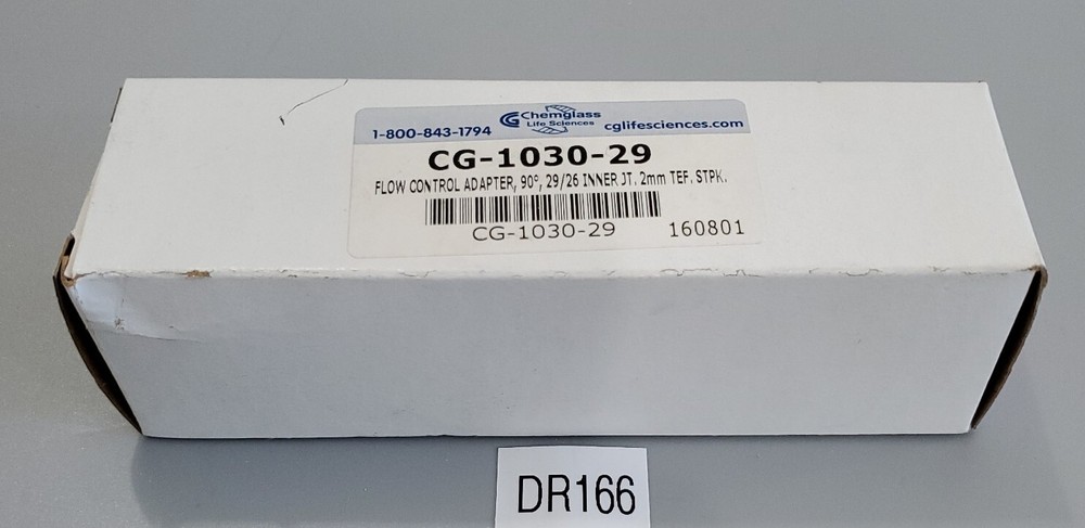 *NEW* Chemglass CG-1030-29 Flow Control Adapter 90° 29/26 Inner JT + Warranty!