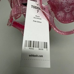 OshKosh Bgosh Toddler Girls Jelly Sandals Size 7 Pink Silver Glitter NWT