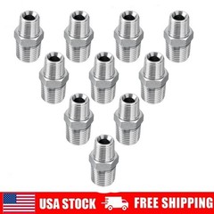 10 pcs Hydraulic Adapter Fittings 3/8″ NPTF Male x 1/2″ NPTF Male with Cover USA