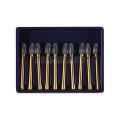 10Pcs Dental Tungsten Carbide Burs Trimming & Finishing Egg Football Bur FG 7408