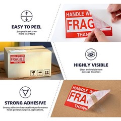 1-40 Rolls 3″x5″ Large 500 Fragile Labels Handle with Care Thank You Stickers US