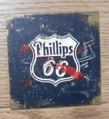 VTG. Large Size (4.00.in.x 4.00.in.) Phillips 66 Brass Printing Block. Gas & Oil