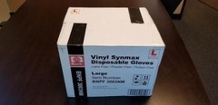 10 Boxes Basic Vinyl Disposable Gloves Synmax Exam Latex & Powder-Free Large
