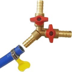 5/16″ Hose Barb Valve, Brass 3 Way Shut off Valve Y Shaped 2 Switch Ball Valve