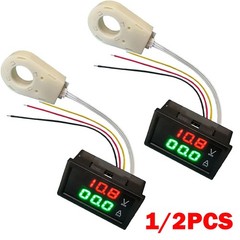 1/2x Hall Current Voltmeter Dual Digital Display DC 0-300V ± 50A/100A/200A/400A