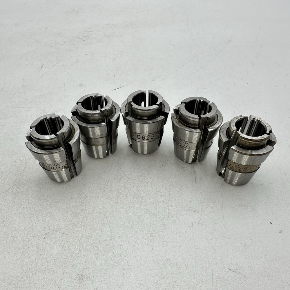 Lot of 5 Sandvik Coromant C6 Collets 0625, – All Same Size – 1 Unknown
