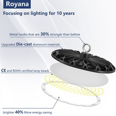 6 Pack 200W UFO LED High Bay Light Shop Industrial Commercial Factory Warehouse